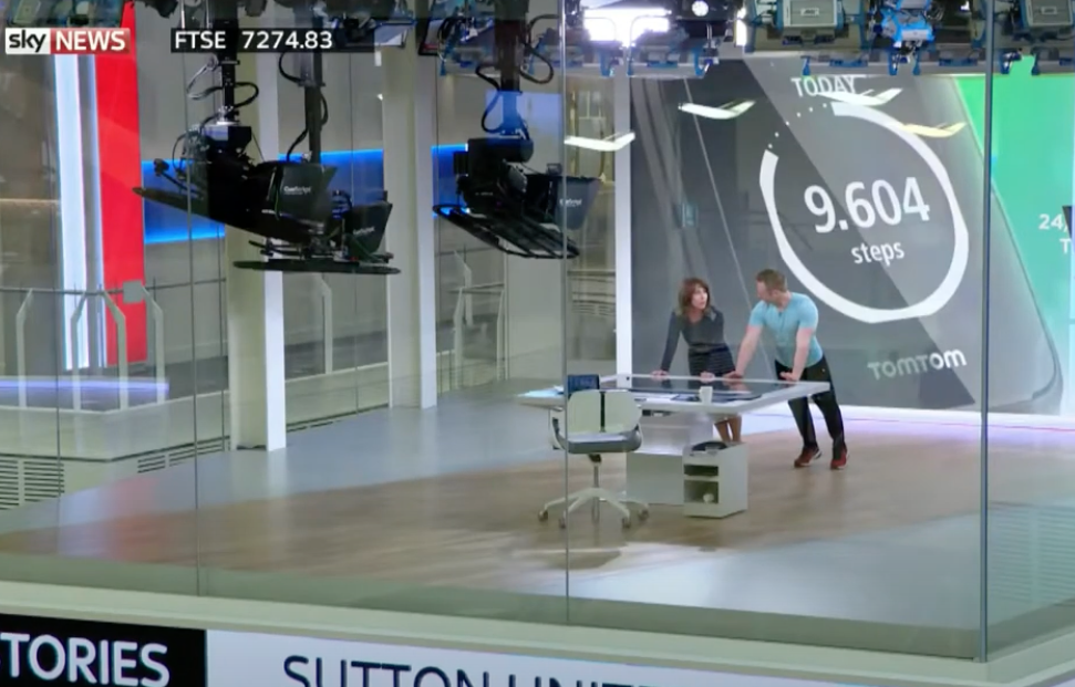 Scott Laidler on Sky News demonstrating an exercise
